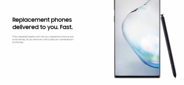 Samsung Premium Care Claim replacement Cell Phone