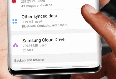 Use services like Samsung Cloud to back up tablet data