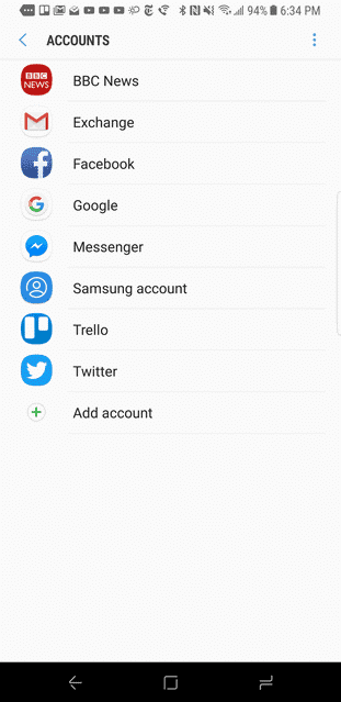 Galaxy S8 accounts
