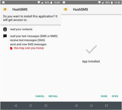 install hushsms to bypass samsung j7 google account without pc