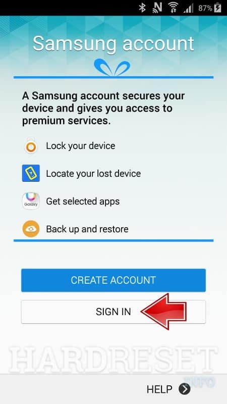 SAMSUNG J700F Galaxy J7 Samsung Account