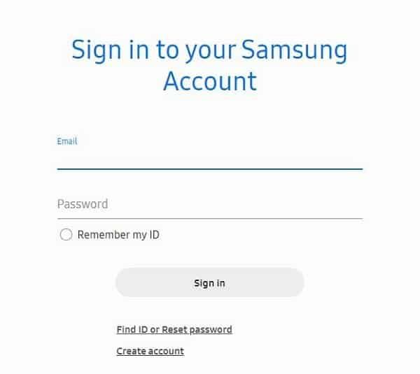 sign in samsung accounts