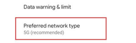 preferred network type